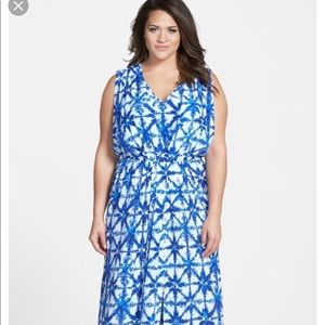 Michael kors Moroccan blue/white maxidress caftan